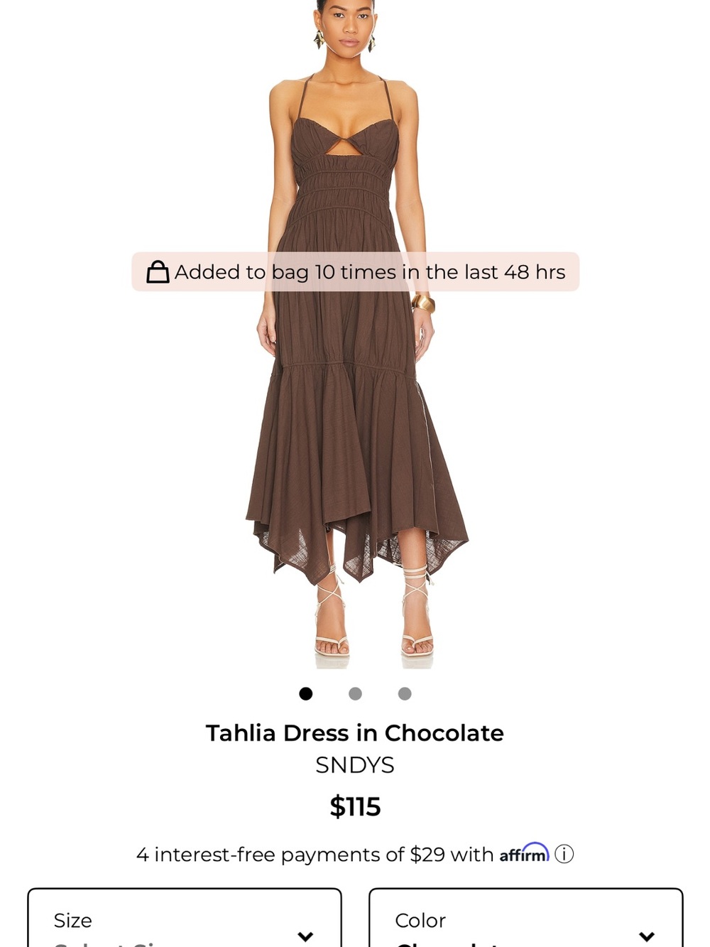SNDYS Tahlia Maxi Dress - Chocolate Brown